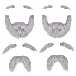 Темно-Серый 4 сумки 2 стили полиэстер рождественская борода Санта-Клауса, аксессуары для праздничных костюмов, темно-серый, 62~67x17x2 мм