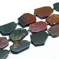 Indian Agate Natural Indian Agate Beads Strands, Flat Slab Beads, Nuggets, 28~40x24~34x7~8mm, Hole: 2mm, about 10pcs/strand, 15.35 inch(39cm)