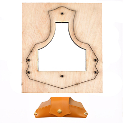 Бланшированный Миндаль Прямоугольная деревянная и углеродистая стальная упаковка для очков из кожи для высечки, пресс-форма для тиснения, инструмент для работы с кожей, бланшированный миндаль, 210x199x24 мм