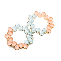 Aquamarine Teardrop Ring Alloy Rhinestone Stud Earrings for Women, Aquamarine, 68mm