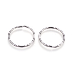 Stainless Steel Color 304 Stainless Steel Open Jump Rings, Stainless Steel Color, 12 Gauge, 30x2mm, Inner Diameter: 26mm, 110pcs/bag