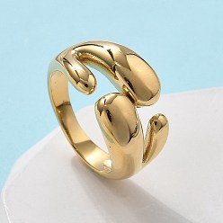 Золотой 304 из нержавеющей стали Манжета кольца для женщин, золотые, внутренний диаметр: 18 мм