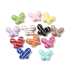 (52) Непрозрачная лаванда Непрозрачные акриловые бусины, окрашенные распылением, бабочка, разноцветные, 21x27x12 мм, отверстие : 2.5 мм