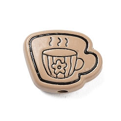 Цвет Древесины Окрашенного распылением сплава бисер, чашка, деревесиные, 12x15x5 мм, отверстие : 1.8 мм