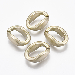 Золотистый Окрашенные распылением пластиковые соединительные кольца ccb, разъемы для быстрой связи, для изготовления ювелирных кабельных цепей, овальные, золотые, 31x21x12.5 мм, внутренний диаметр: 11x21 мм