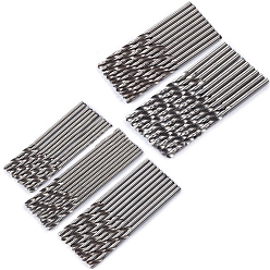 Нержавеющая Сталь Цвет 50наборы сверл, спиральные сверла из быстрорежущей стали, длина джоббера, круглый хвостовик. идеально подходит для сделай сам, Главная, общестроительное и инженерное использование, цвет нержавеющей стали, 0.1~0.3 см, 5 стили, 10 шт / стиль, 50 шт / комплект