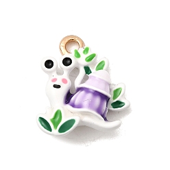 Разноцветный Эмаль сплава пенднац, улитка прелести, долговечный, золотые, красочный, 15.5x13x5.5 мм, отверстие : 1.4 мм