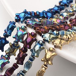 (52) Непрозрачная лаванда Гальванизировать немагнитных синтетический гематит нитей бисера, черепаха, разноцветные, 14x9x5 мм, отверстие : 1 мм, около 30 шт / нитка, 15.7 дюйм
