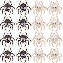 (52) Непрозрачная лаванда 20шт 2 цвета подвески из эмалированного сплава с покрытием, золотые, очарование паука, разноцветные, 34x33.5x1.5~4 мм, отверстие : 2.5 мм, 10 шт / цвет