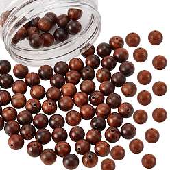 Кокосово-Коричневый Природных шарики древесины, круглые, кокосового коричневый, 10 мм, отверстие : 1 мм