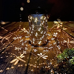 Dragonfly Солнечные фонари уличные подвесные фонари, полый железный фонарь для наружного декора, Водонепроницаемый светодиодный декоративный садовый светильник для патио и двора, стрекоза, 120x120x215 мм