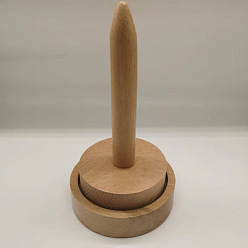 Цвет Древесины Прядильщик деревянной пряжи, нитедержатель с крутильным механизмом, инструмент для организации шерстяного шнура, аксессуары для вышивки спицами, деревесиные, 10 мм