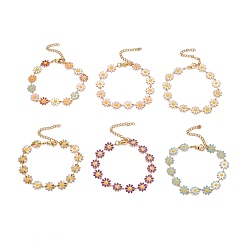 (52) Непрозрачная лаванда Браслет с цепочками из эмали, вакуумное покрытие pvd 304 ювелирные изделия из нержавеющей стали для женщин, золотые, разноцветные, 7-1/4 дюйм (18.4 см)