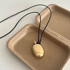 Золотистый Кулон в форме винного кувшина из сплава, черный вощеный шнурок, регулируемая длинная цепочка для женщин, золотые, 38.58 дюйм (98 см)