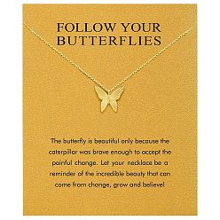Бабочка Дружба латунные подвески ожерелья, золотые, бабочка, 17.72 дюйм (45 см)