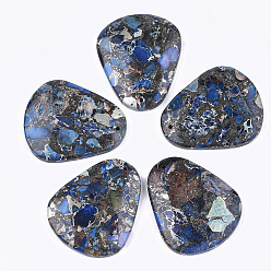 Royal Blue Synthetic Gold Line Regalite/Imperial Jasper/Sea Sediment Jasper Pendants, Dyed, teardrop, Royal Blue, 47x39x7.5mm, Hole: 1.4mm