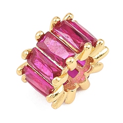 Фиолетовый Латунные микро проложить Цирконий Европейский бисером, баррель, большое отверстие шарик, долговечный, стойки покрытие, без свинца и без кадмия, реальный 18 k позолоченный, фиолетовые, 11.5x7 мм, отверстие : 6 мм