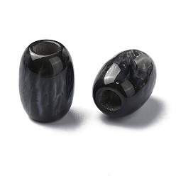 Черный Cmолы европейские шарики, большие отверстия баррель бисером, чёрные, 16x12x12 мм, отверстие : 5 мм