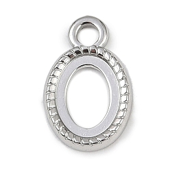 Нержавеющая Сталь Цвет 304 Настройки кабошон из нержавеющей стали кулон, овальные, настройки открытой спины, цвет нержавеющей стали, лоток : 8.5x6.5 мм, 13.5x8.5x1.5 мм, отверстие : 1.8 мм