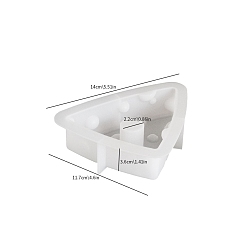 Белый Силиконовые формы для подсвечников, изготовление изделий из эпоксидной смолы, сыр, белые, 140x117x36 мм, внутренний диаметр: 22 мм