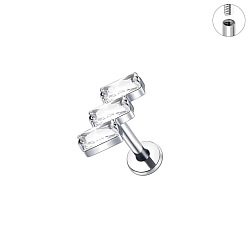 Lightning Bolt G23 титановые микропаве прозрачные кубические циркониевые серьги для хряща, цвет нержавеющей стали, удар молнии, 14 мм