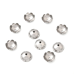 Нержавеющая Сталь Цвет 316 из нержавеющей стали разделительные бусины, цветок, цвет нержавеющей стали, 8x3 мм, отверстие : 1 мм