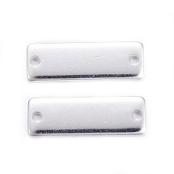 Серебро 304 соединительные звенья нержавеющие, прямоугольные, серебряный цвет гальваническим, 12x4x1 мм