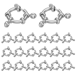 Stainless Steel Color 20Pcs 304 Stainless Steel Spring Ring Clasps, Ring, Stainless Steel Color, 16x2.5mm, Hole: 2.5mm