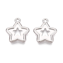 Платина Подвески из сплава , звезды прелести, стойки покрытие, без кадмия, без никеля и без свинца, платина, 15.5x13x2 мм, отверстие : 1.4 мм