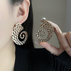 Другие Серьги железа, золотые, спиральный вихрь, 52x37 мм