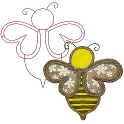 Bees 2шт. железные опоры для растений, держатель для цветов, Пчелы, 363x375x2 мм