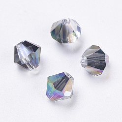 Colorful Imitation Austrian Crystal Beads, Grade AAA, Faceted, Bicone, Colorful, 5x4mm, Hole: 0.7~0.9mm
