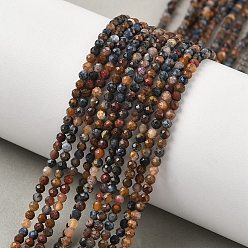 Петерсит Натуральные нити бусинок из питерсутки, круглые, граненые, 2 мм, отверстие : 0.5 мм, около 161 шт / нитка, 14.96"~15.35" (38~39 см)