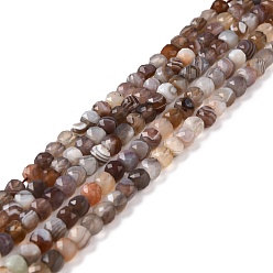 Botswana Agate Natural Botswana Agate Beads Strands, Faceted, Cube, 4x4x4mm, Hole: 0.8mm, about 92pcs/strand, 15.31 inch(38.9cm)