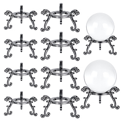 Черный Цвет Металла 8шт. 2 варианты подставок для демонстрации хрустальных шаров из сплава, подставка для хрустального шара, металлический черный , 31.5~65x31.5~65x40~50 мм, 4 шт / стиль