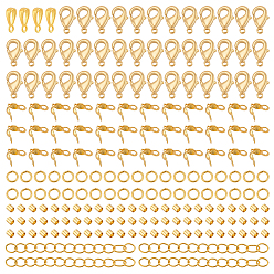 (52) Непрозрачная лаванда Набор ювелирных изделий diy, включая латунные открытые соединительные кольца, застежки-карабины, наконечники для бусин, обжимные бусины и цепочки якорного плетения., 925 шкентель стерлингового серебра поручительств, разноцветные, 4.5x0.7 мм, отверстие : 3.1 мм