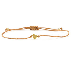 Перу Браслеты из нейлонового шнура ко Дню святого Валентина, романтическое латунное украшение в виде сердца, праздничное украшение для женщин, Перу, 11.02 дюйм (28 см)