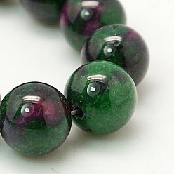 Разноцветный Нефрита нитей бисера, натурального белого нефрита, окрашенные, круглые, красочный, 6 мм, отверстие : 1 мм, около 69 шт / нитка, 15.7 дюйм