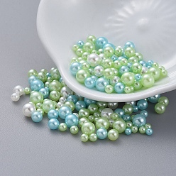 Light Green ABS Plastic Imitation Pearl, No Hole Beads, UV Resin Filler, Epoxy Resin Jewelry Making, Round, Light Green, 2.3~4.7mm, about 250pcs/bag