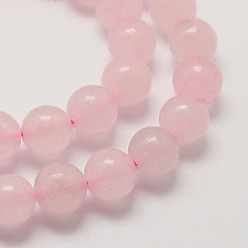 Rose Quartz Natural Rose Quartz Beads Strands, Round, Dyed, 6mm, Hole: 1mm, about 62pcs/strand, 15.7 inch