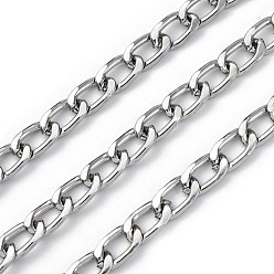 Платина Оксидированные алюминиевые кубинские звенья цепи, с катушкой, несварные, платина, 12.5x7.5x2 мм, около 131.23 футов (40 м) / рулон