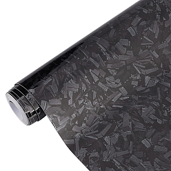 Black PVC Car Auto Fibre Sticker Vinyl Wrapping Film, Black, 3000x300x0.4mm