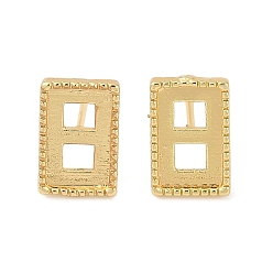 Золотой Изделия из латуни, с поддоном, стойки покрытие, долговечный, прямоугольные, золотые, лоток : 10x6 мм, 12x7.5 мм, штифты : 12x1 мм