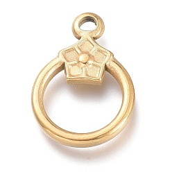 Golden Ion Plating(IP) 304 Stainless Steel Toggle Clasps Parts, Ring, Golden, 19x13.5x2.7mm, Hole: 1.8mm