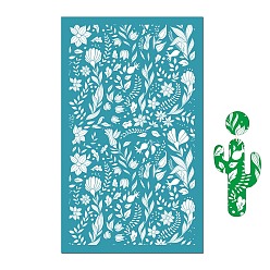 Leaf Rectangle Polyester Screen Printing Stencil, for Painting on Wood, DIY Decoration T-Shirt Fabric, Leaf, 15x9cm