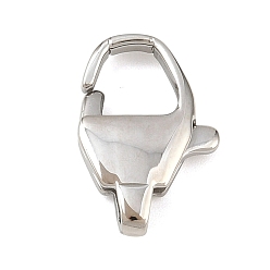 Нержавеющая Сталь Цвет 316 нержавеющая сталь застежка когтя омара, цвет нержавеющей стали, 18x12x4.5 мм, отверстие : 3x1.8 мм