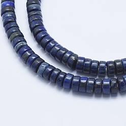 Lapis Lazuli Natural Lapis Lazuli Beads Strands, Dyed, Heishi Beads, Flat Round/Disc, 6x3~3.5mm, Hole: 1mm, about 135pcs/strand, 15.7 inch(40cm)