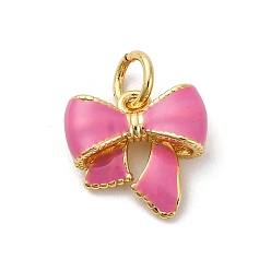 Фламинго Латунь эмаль прелести, очарование бантом, с целью перехода в кольце, без кадмия и без свинца, стойки покрытие, долговечный, реальный 18 k позолоченный, фламинго, 11x11.5x4 мм, отверстие : 3.5 мм