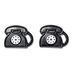 Черный Акриловые подвески краскораспылительные, без кадмия и без свинца, телефонные брелоки, чёрные, 15x19x2.5 мм, отверстие : 4x1 мм