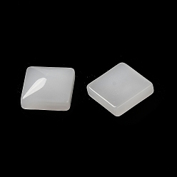 Белый Кабошоны из стекла, имитация драгоценных камней, квадратный, белые, 10x10x4 мм